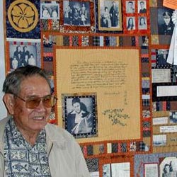 Dad at quilt show