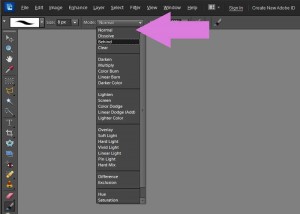 Brush Mode Drop-down Menu