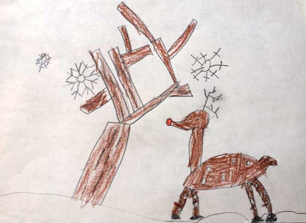kids' art: Emerson's reindeer