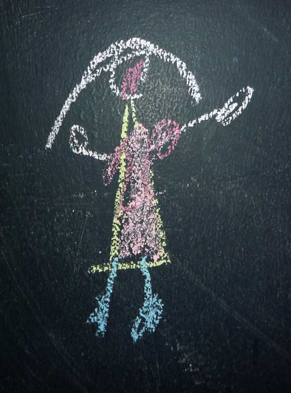 kids' art: Katie's Chalk Girl