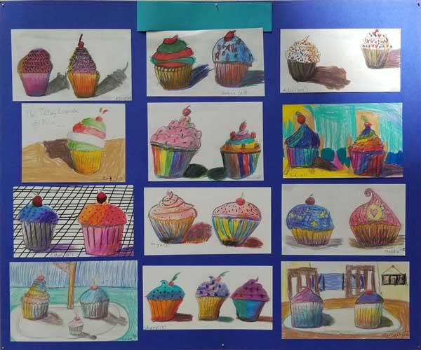 kids' art: cupcakes