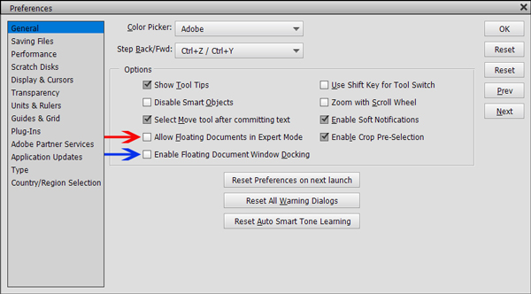 Photoshop Elements Preferences