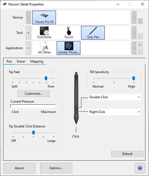 PSE tablet settings